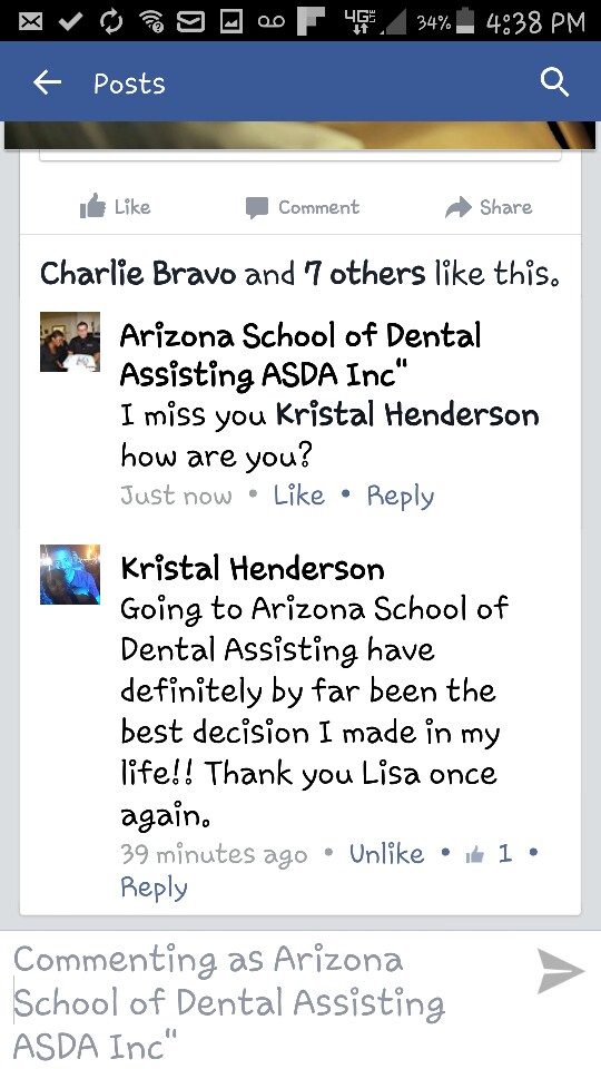 Testimonials From Our Dental Assistant Students